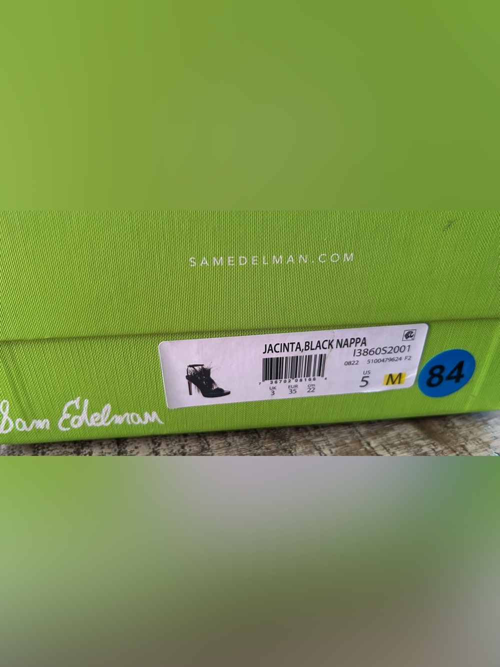 Sam Edelman Jacinta Black Feathered Ankle-Strap Stiletto Glam Luxe Goth Edgy Sz5 - Picture 10 of 10